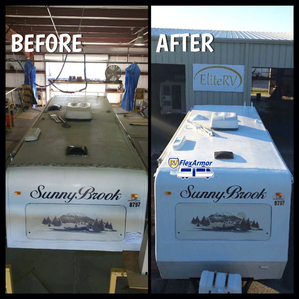 EliteRV_FL's tweet photo. Before and After: #Sunnybrook
 
#EliteRV #RV #RVRoof #RVFlexArmor #polyurea #roofrepair #rvroofrepair #fifthwheel https://t.co/KKSRPPQt7o