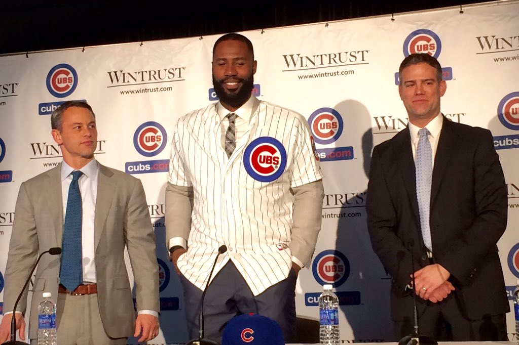 Cubs's tweet photo. "I am blessed to be here and play the game I love for a living." - @JasonHeyward https://t.co/K8cClKJnlK