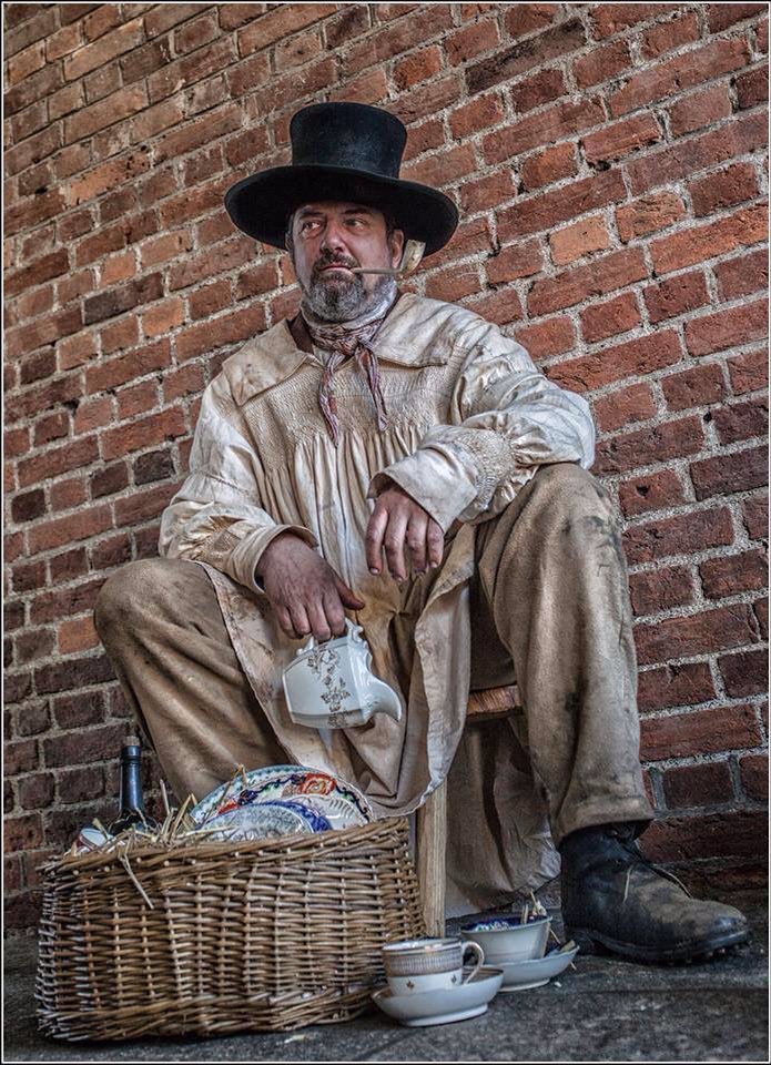 The crockery seller , ragged Victorians living history group ,image by Eric Williams