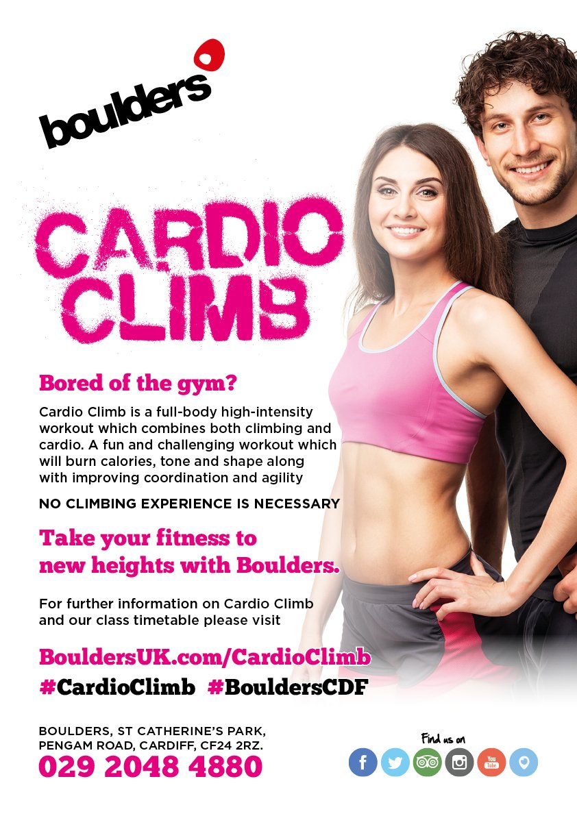 BouldersUK's tweet photo. #CardioClimb launches Monday 4th Jan 2016!Take your fitness to new heights with #BouldersCDF https://t.co/CvcPijjl2G https://t.co/fZE65cjKJA