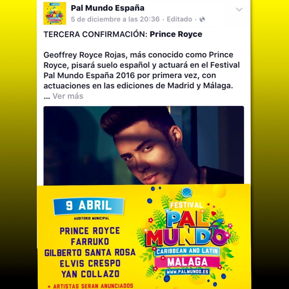 PrinceRoyceEspa's tweet photo. @PrinceRoyce España te espera 😊 https://t.co/Gei1Nn3u7g