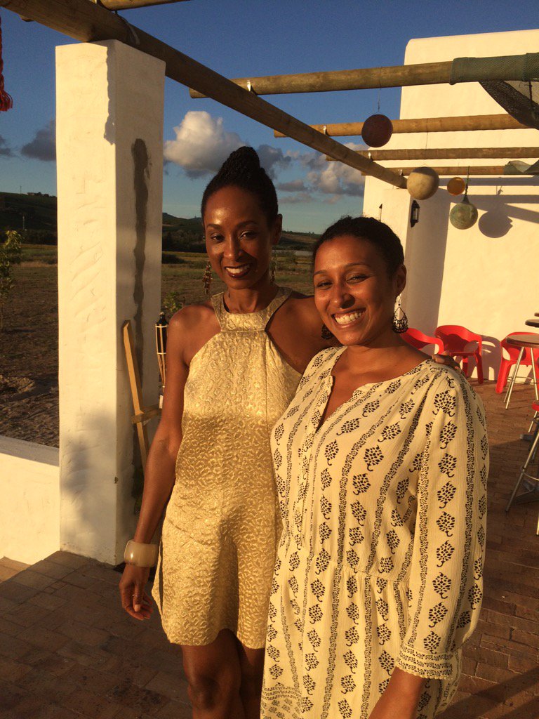 SevenSisters_za's tweet photo. The beautiful @iamAdetoro with @kizziemc (American Consulate) enjoying the last bit of todays sunset https://t.co/VI4vKNeXvF
