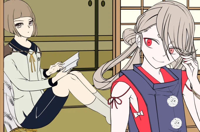 昨日に続き、下地の色塗り。ざっくり全体に。WEB用に解像度落とすと、前田きゅんがぼやけたので、拡大で一枚保存。せっかくなので。#刀剣乱舞 #とうらぶ #今剣 #前田藤四郎 