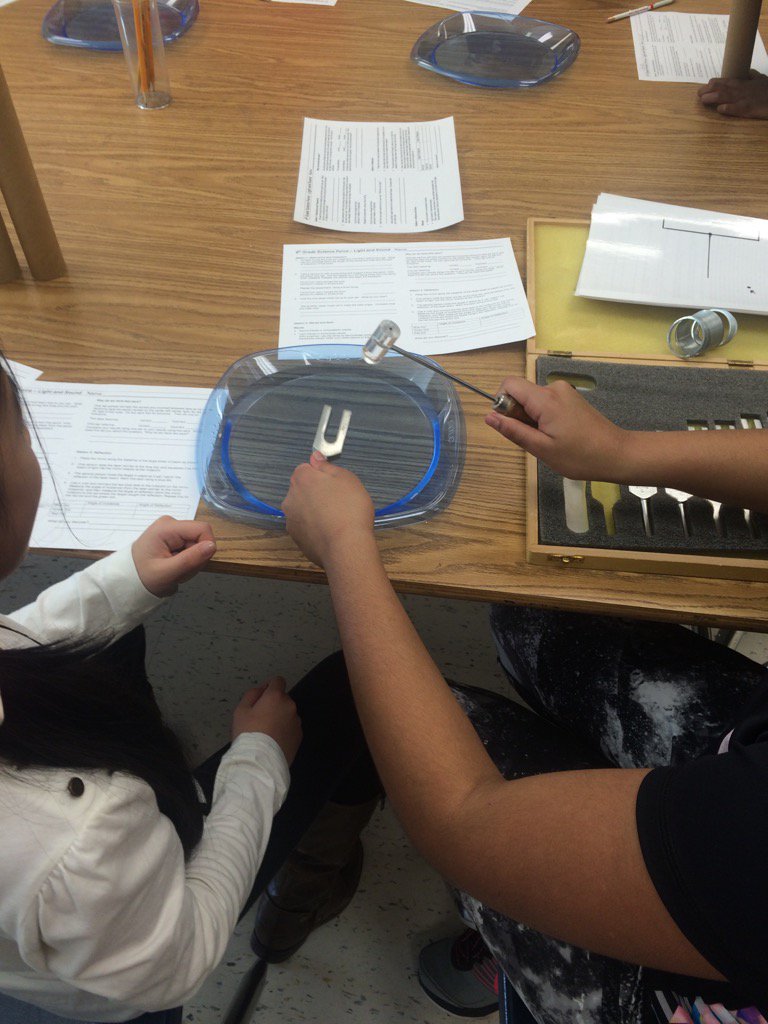 Ms. Foster's 4th grade Science Force exploring sound and light!@ShakeragElem