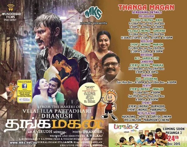 citywritersoffl's tweet photo. #Dhanush in #ThangaMagan Australia newzland Dec18th release @dhanushkraja @RIAZtheboss @srigreen_pro @arun_purushoth https://t.co/M0XUsCpCuY