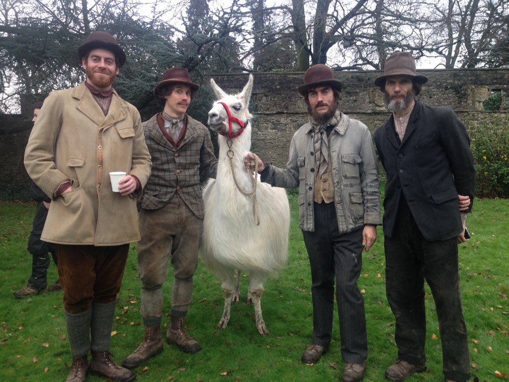 Catanger_Llamas's tweet photo. Grappa and Spinach on set for @BBCOne new period drama for 2016 #TheLivingAndTheDead @LivingDeadBBC 🎬 https://t.co/wEjwNJ48ci