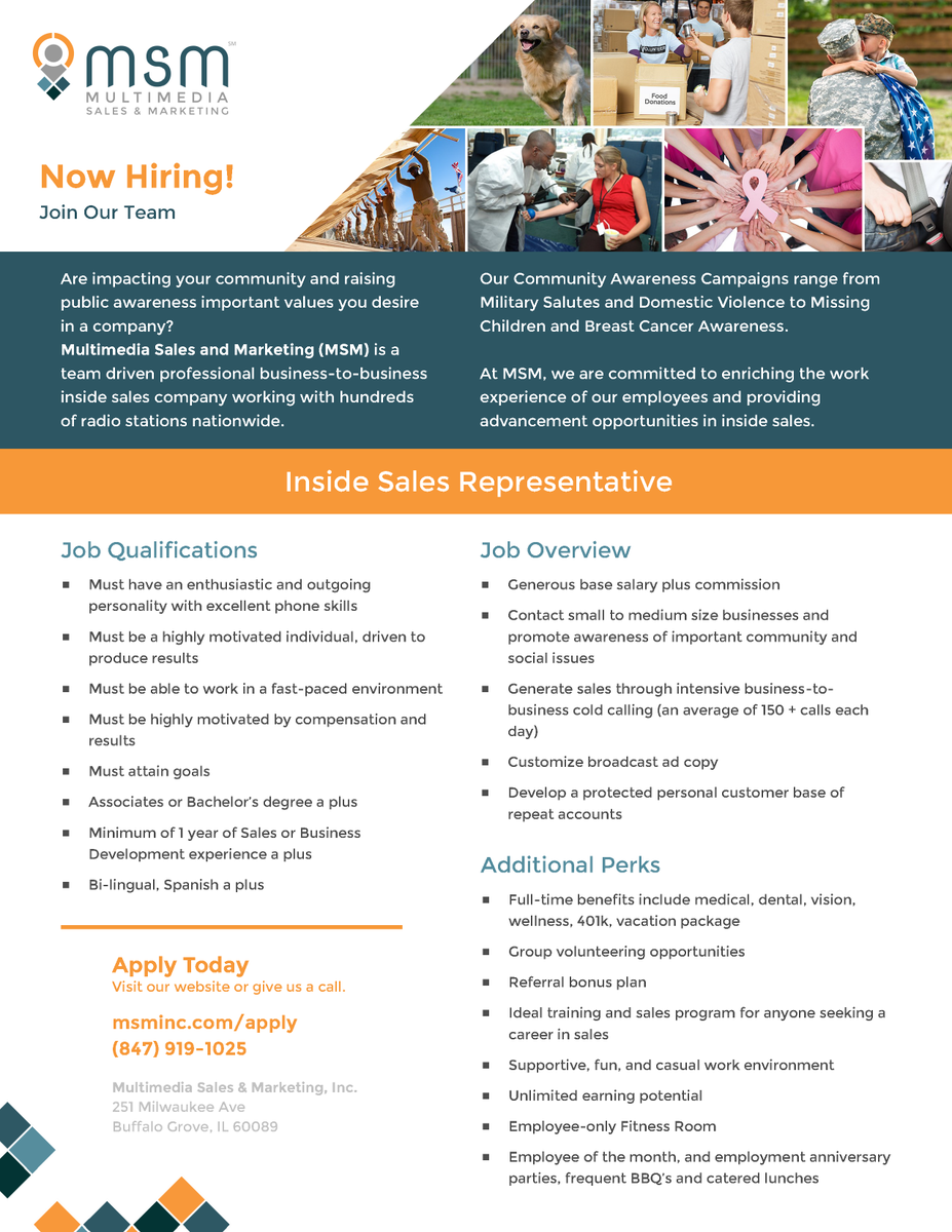 MSMCorporate's tweet photo. MSM is currently looking to add some additional talent to our growing team. Apply today! #MSM #CareerChange https://t.co/MlFqzR9ASy