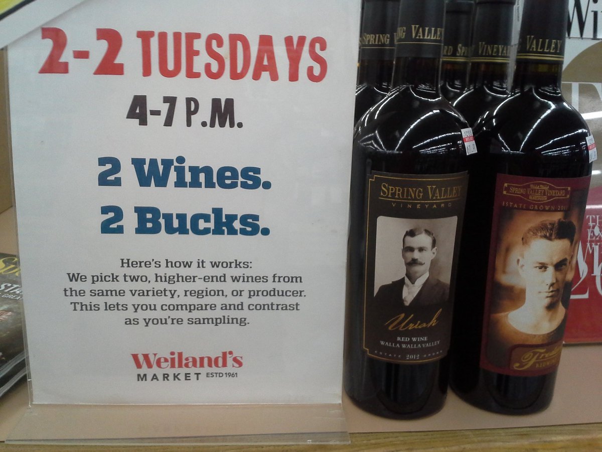 WeilandsMarket's tweet photo. #TwoTwoTuesday @WashingtonWines #leftbank #rightbank #redblends #drinkupcolumbus #asseenincolumbus #lifeincbus #cvl https://t.co/gmHLQiTMC3