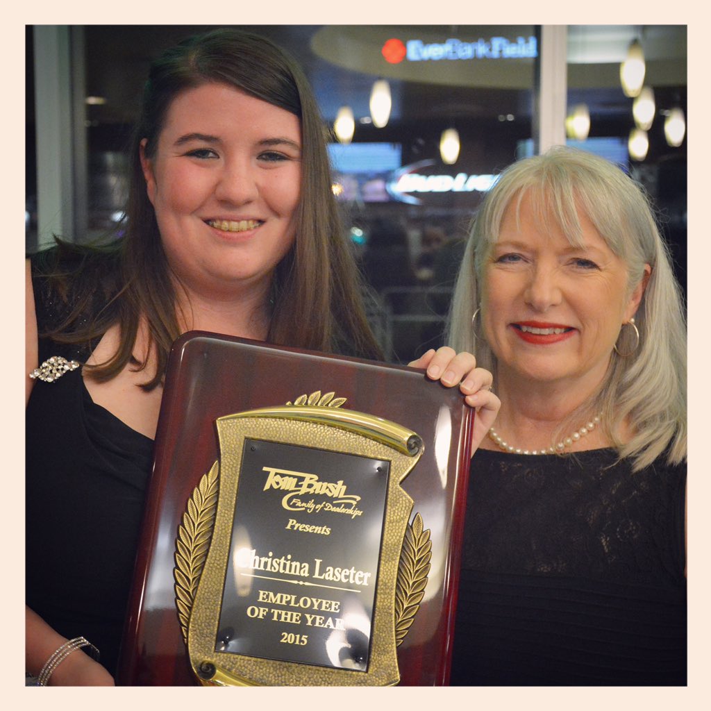 tombushmotors's tweet photo. Congratulations to our Admin Employee of the Year: Cashier, Christina Laseter! #TomBushEOTY #TomBush https://t.co/yyZ42RyMNN