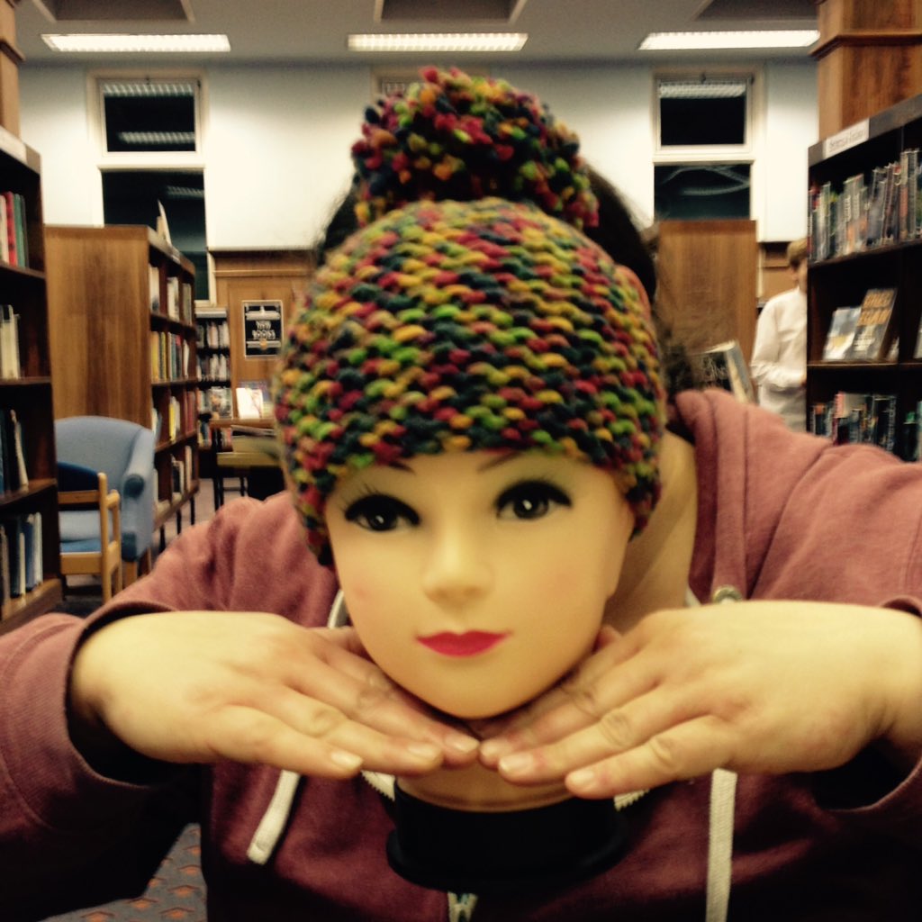 scattercraft's tweet photo. #knitwits stall as part of the #100years celebrations at #LangsideLibrary busy event & great atmosphere https://t.co/g0fccN8cRW