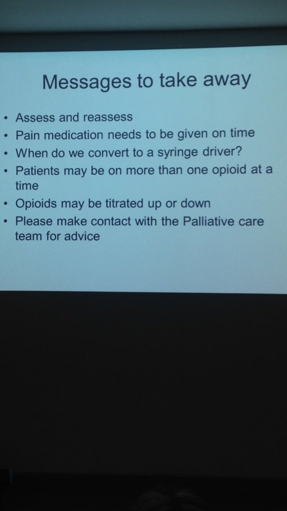 NursMCPlymUni's tweet photo. Fantastic whistle stop tour of symptom control in last days of life #LDOLMasterclass https://t.co/gIJu8aiyVC