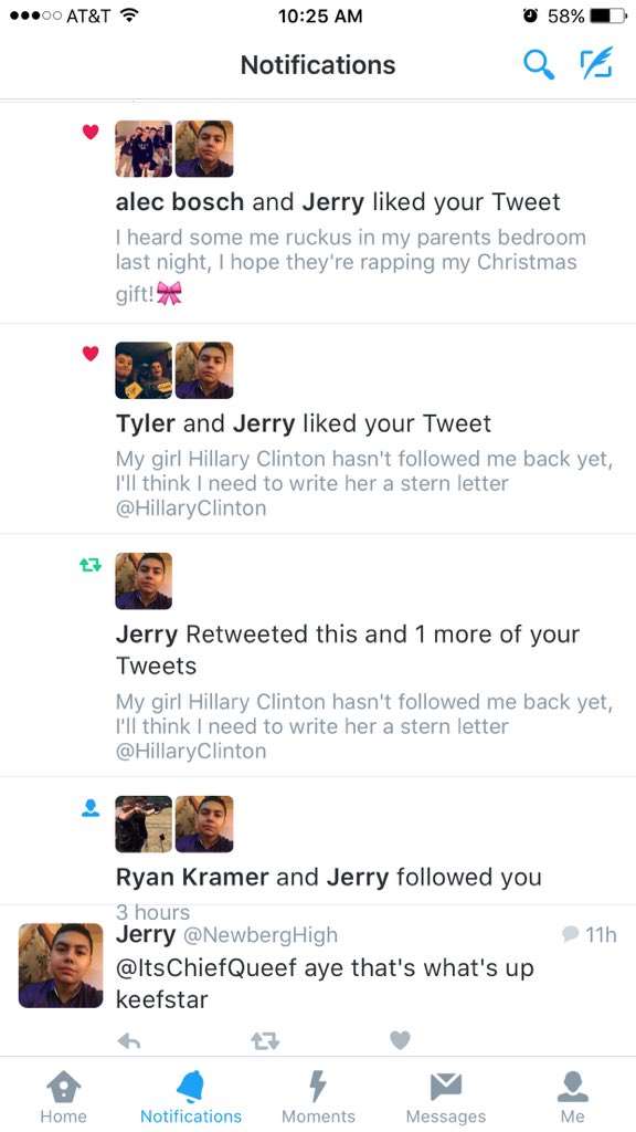 ItsChiefQueef's tweet photo. Shoutout to my acquaintance Jerry, thanks for saying hi in the mornings to me and liking my tweets @NewbergHigh https://t.co/iN7MDgi1DW