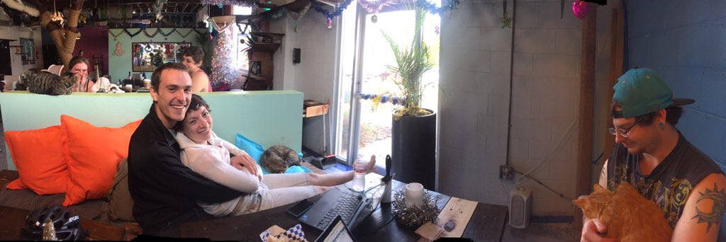 in_a_pinch's tweet photo. Remote work means this amount of adorableness during the work day! #awesomefriends #wooworkspaces https://t.co/TSSLwJ9Ag6