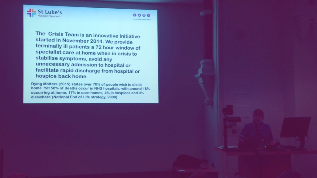 NursMCPlymUni's tweet photo. @KezziH is educating us about the @StLukesPlymouth Crisis Team #LDOLMasterclass https://t.co/VJXfC0zV2G