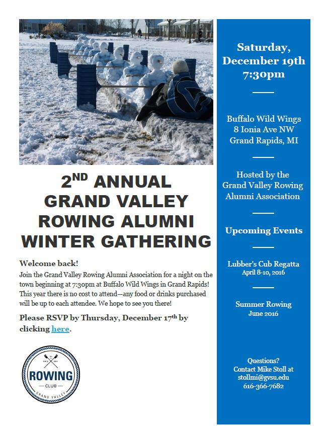 gvrowingalum's tweet photo. GVRAA Winter Gathering is this Sat Dec. 19th! Join us in GR for a night out! RSVP https://t.co/iDpjxasNZ1 https://t.co/Ztr69f12NO