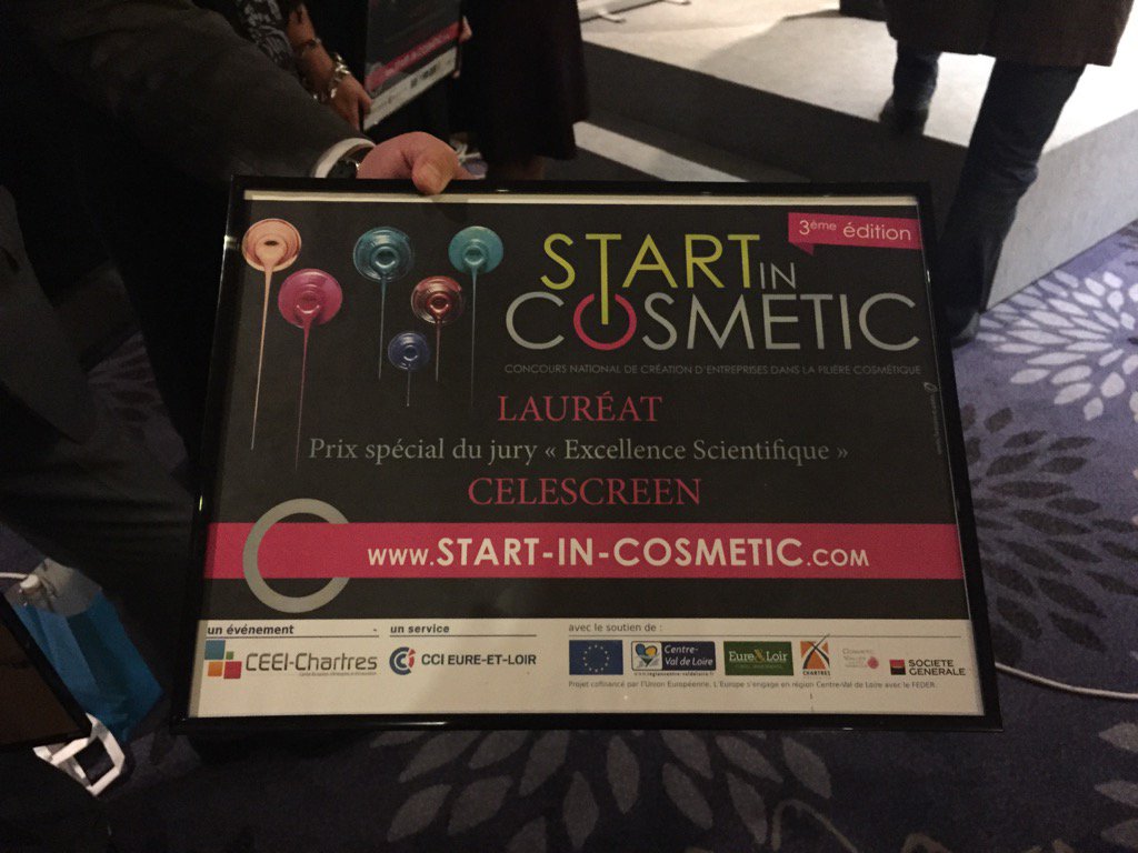 CeleScreen's tweet photo. Merci à @StartInCosmetic pour le prix #excellence #scientifique bravo à tous les gagnants ! https://t.co/nagAtwg1Ar