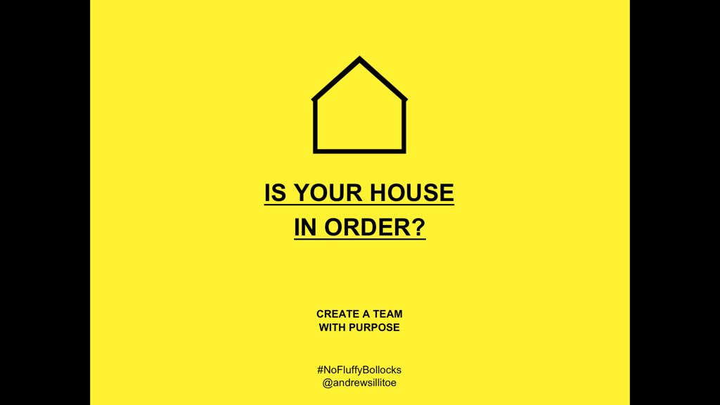 AndrewSillitoe's tweet photo. Is Your House in Order for 2016? Create a #teamwithpurpose #purpose #startup #ceo #entrepreneur #nofluffybollocks https://t.co/MOjX96kdgd