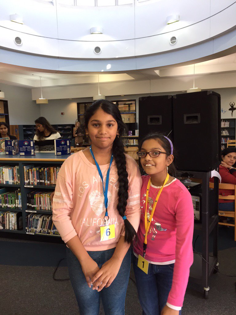 Shakerag Spelling Bee finalists support each other and their team. Go Sharks!