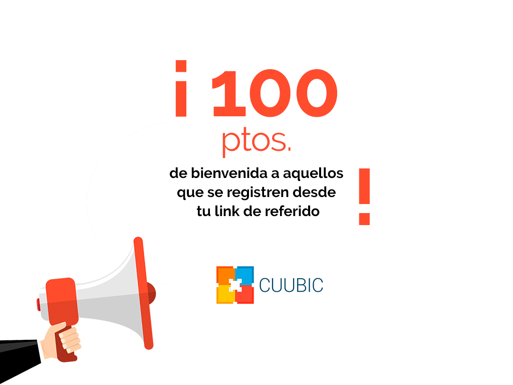 cuubic_es's tweet photo. ¡Estimula a tus amigos diciéndoles que por registrarse a través de tu link, ganarán 100 puntos de bienvenida!#cuubic https://t.co/7OBbYuzinI