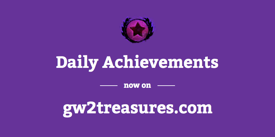 GW2Treasures's tweet photo. Wan't to know the current daily achievements before starting up @GuildWars2? Now you can!

https://t.co/TFxdRBsAz7 https://t.co/AbHLJbhohw