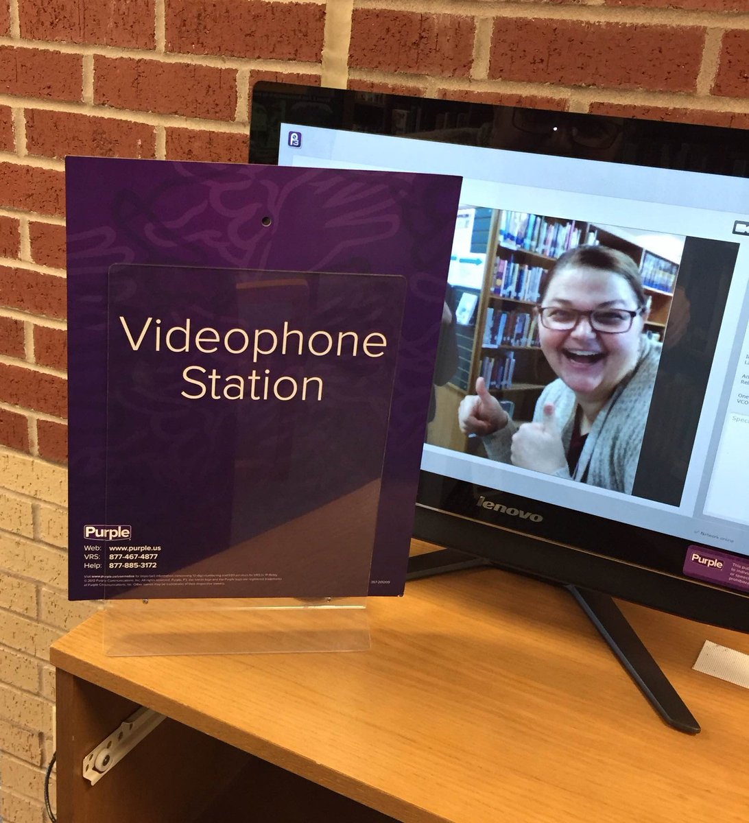 MHSMavs's tweet image. @purplecomm video phone kiosk is LIVE in the @McNeilHSLibrary for our #deafed students! #rrisd