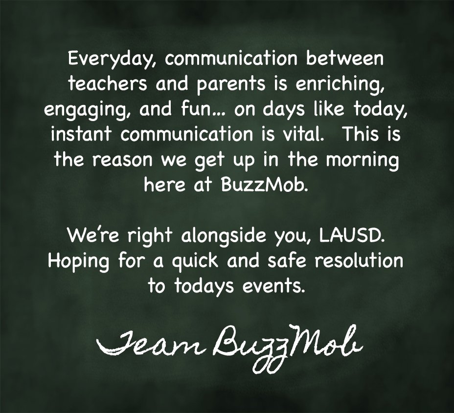 buzzmob's tweet photo. Thinking of you today, LAUSD. @LASchools https://t.co/GgCvHt4lJm