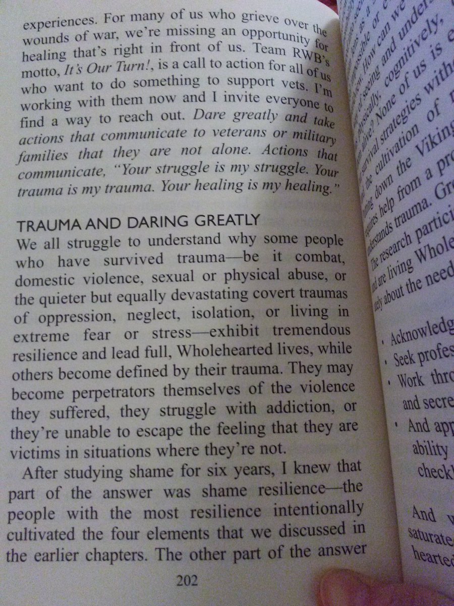 RhiCorretto's tweet photo. @vickybeeching Brene Brown's Daring Greatly uses "trauma" 6 times on this page alone! 😂 #trpinkc changed my life! https://t.co/weolLCfIu9
