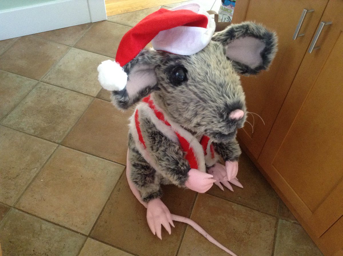 enchantedsculpt's tweet photo. #Christmas #cheeseeater. Not a #creature was stirring but the #Santa #mouseinmyroom https://t.co/MIYmXJPR4T