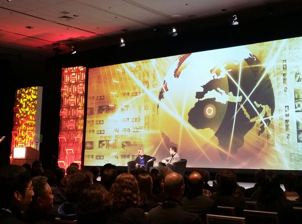 GPS_UCSD's tweet photo. Awesome talk on the future of solar power by @elonmusk #AGU15 #gpsSTEM https://t.co/obX8f6RVJg
