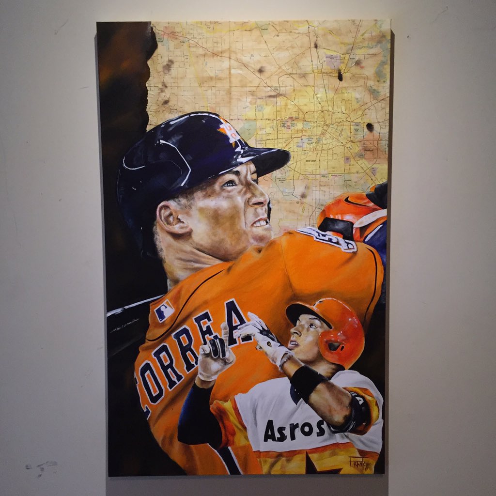 Just finished this 30"x48" painting of <a href="/TeamCJCorrea/">Carlos Correa</a> <a href="/astros/">Houston Astros</a>
