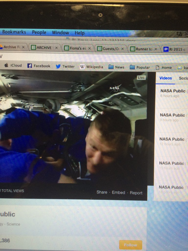 UKRugby_Kate's tweet photo. YAY! @astro_timpeake is on the ISS! @Kevin_Fong @Ri_Science #XmasLectures https://t.co/ainzf9vsP1