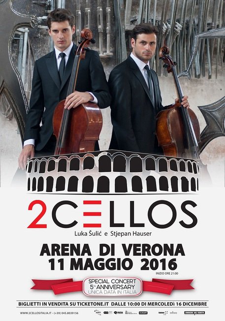 2cellosBrasil's tweet photo. #2cellosNews @2CELLOS will celebrate the 5th birthday on Italy.The concert will be recorded► https://t.co/KAj2rzjoGc https://t.co/Om6HXKSf9b