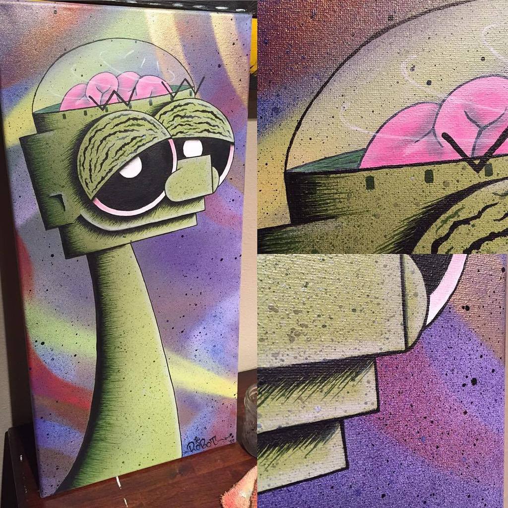 Otherbots's tweet image. #happyrobots #12x24 #canvas #mixedmedia #420 #happy #710 #robot by happyrobots