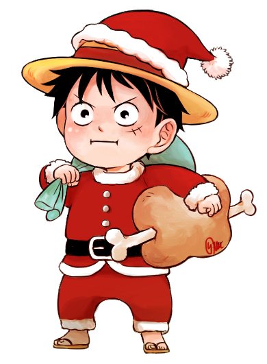 Luffy Zoro and Sanji Santa Claus 