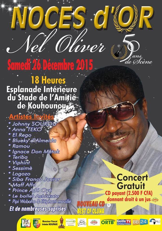 229Mapub's tweet photo. Le 26 déc.2015, Nel Oliver fêtera 50ans de scène. Esplanade intérieure du stade M.KEREKOU à 18h #wasexo https://t.co/k1VXb8StmX