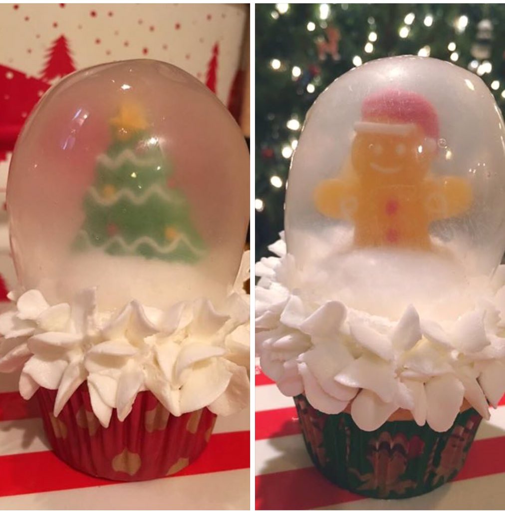 Edible snow globe cupcakes