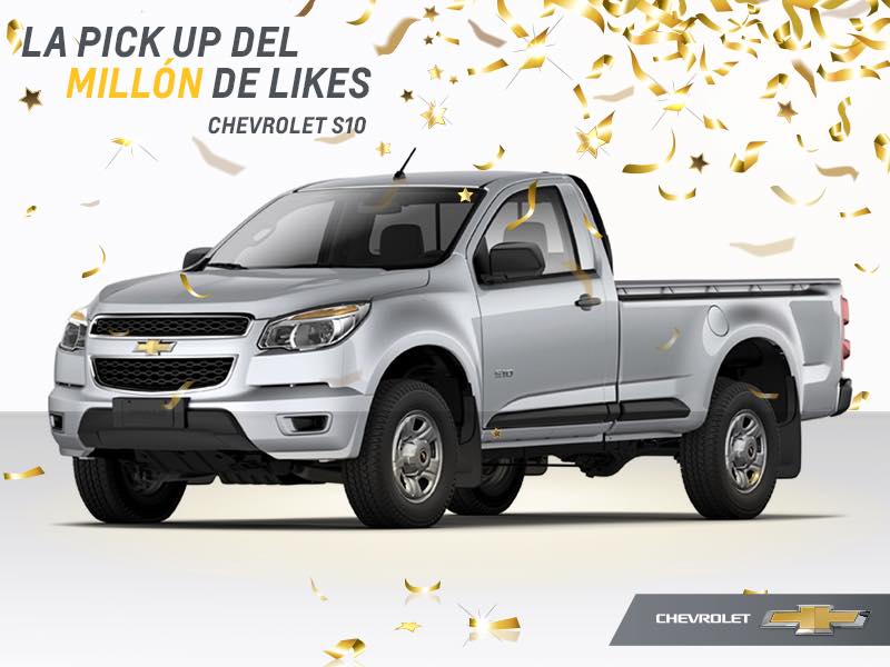 ChevroletTab's tweet photo. Te presentamos la camioneta del #millóndelikes, ven a conocer la S10 2016 #ChevroletDeportiva #ChevroletTabasco https://t.co/vj552ecjhk