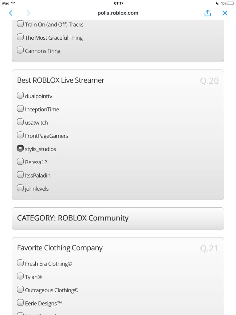 Roblox A Twitter The Bloxyawards Finalists Are Announced And Voting Is Now Open Https T Co 8316hnfs60 - fave on twitter tbh roblox clothing designers