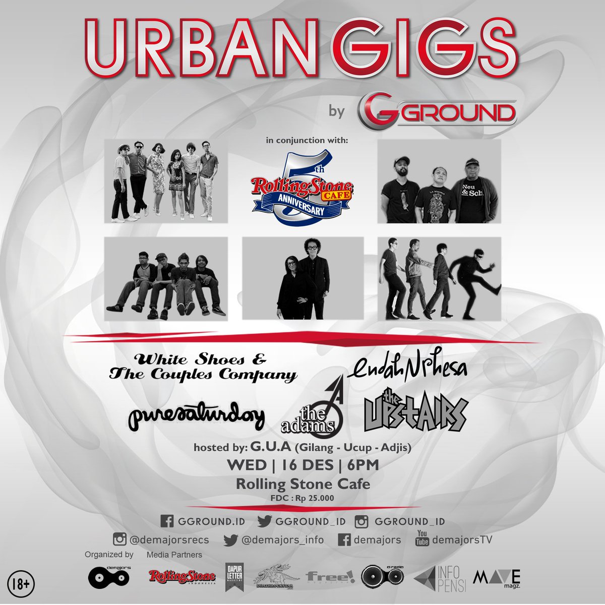 demajors #UrbanGigs w/ <a href="/endahNrhesa/">Endah N Rhesa | endahnrhesa.tez</a> <a href="/theadamsband/">The Adams</a> @theupstairs3 <a href="/PureSaturdayBdg/">Pure Saturday</a> <a href="/wsatcc/">White Shoes</a> | Tonight 6PM | info->
