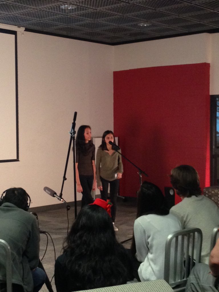 mupchurchSTEAM's tweet photo. #PinkertonAlumni Galilea H. powerful poem @NewTechCoppell #slammingforacause https://t.co/1Seg2zFE0l