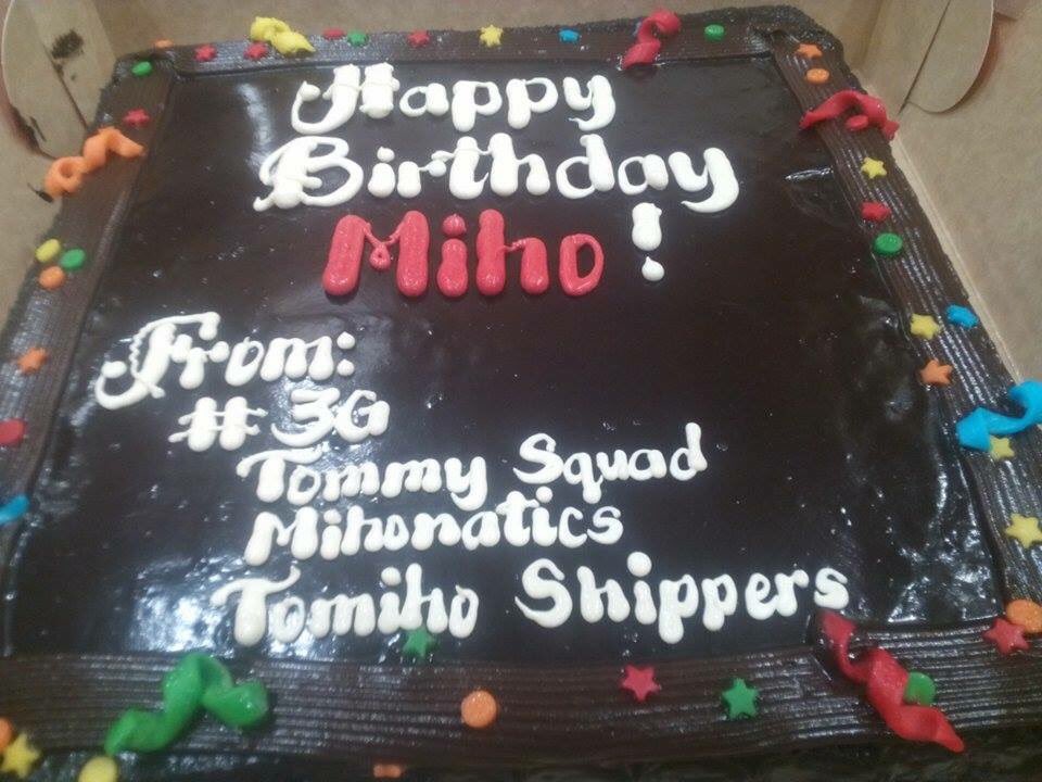 BunniesTOMIHO's tweet photo. Cakes ni Miho from ToMiho Shippers at sa 3G! Haha. Di kaya sumakit ngipin ni Miho? HAHAHA! Jk

#ShowtimeMihoAt23 https://t.co/wuZRLhgmfq