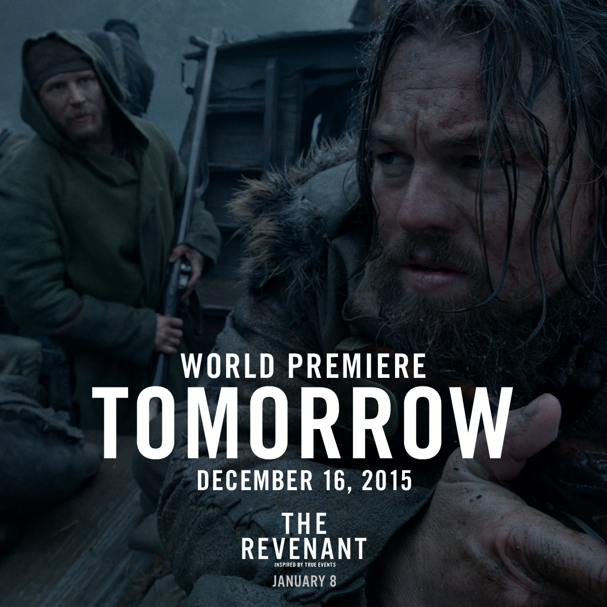 RevenantMovie's tweet photo. Tune in tomorrow at 6:30pm PT to the World Premiere of #TheRevenant. Follow along for exclusive coverage. https://t.co/ucdzRy9j3O