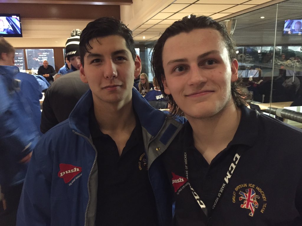 GBu20 🇬🇧 and old Bracknell 🐝 team mates happy after their win over France. Vanya &amp; Harvey <a href="/SteadyEddy17/">SteadyEddy</a> <a href="/BIHClub/">Bracknell Ice Hockey</a>