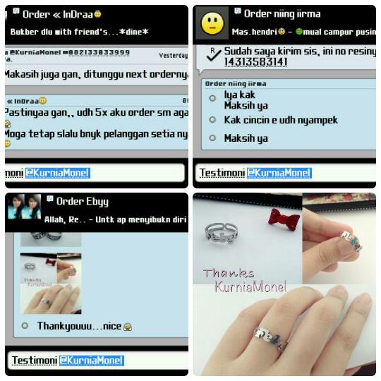 Terimakasih yang sudah order aksesoris kurniamonel &amp; berkenan kasih testimoni ke admin.ditunggu orderan selanjutnya