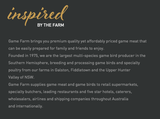 Game_Farm's tweet photo. Have you seen our brand spanking new website? https://t.co/7U1I17ZNt5 Heaps of recipes, pics &amp; tips! #GameFarm https://t.co/yglBDk8zUm