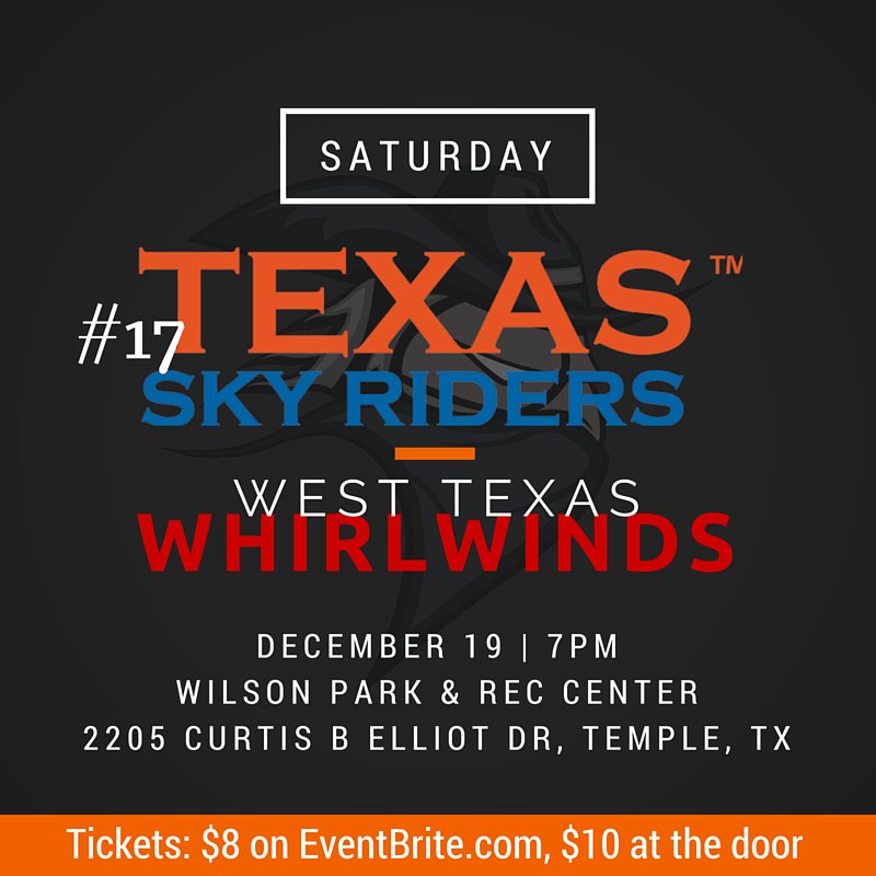 TexasSkyRiders's tweet photo. No.17 #TexasSkyRiders looking for 4th straight win Sat 12/19. Tix $8 Here: https://t.co/WyfLTECvd1; $10 at the door. https://t.co/WYr26LSRVQ