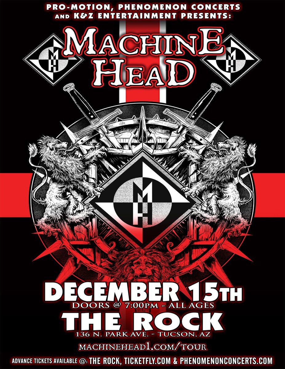 TONIGHT #Liveinconcert #MACHINEHEAD <a href="/MfnH/">Machine Head</a> 
Tickets Available at the Door, Opens at 7pm
#allagesshow #heavymetalmusic