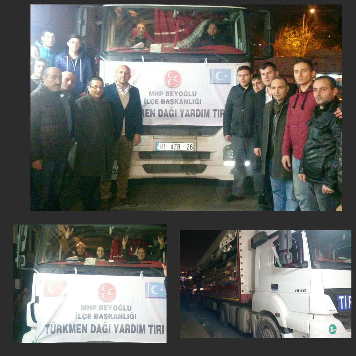 Suriye ' de ki, Türkmen kardeşlerimiz için insani yardım Tır' ı,  yola çıkmıştır. <a href="/MHPBeyoglu/">MHP BEYOĞLU</a> <a href="/doganmurad/">Murat DOĞAN</a>