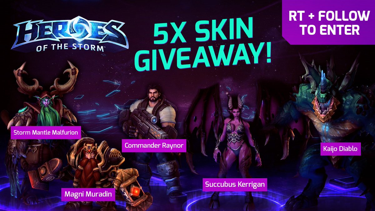 WSDMGG's tweet photo. We're feeling festive, so 5x SKIN GIVEAWAY! RT &amp; Follow for a chance to win one of the @BlizzHeroes skins below: https://t.co/LueG5lsjMu