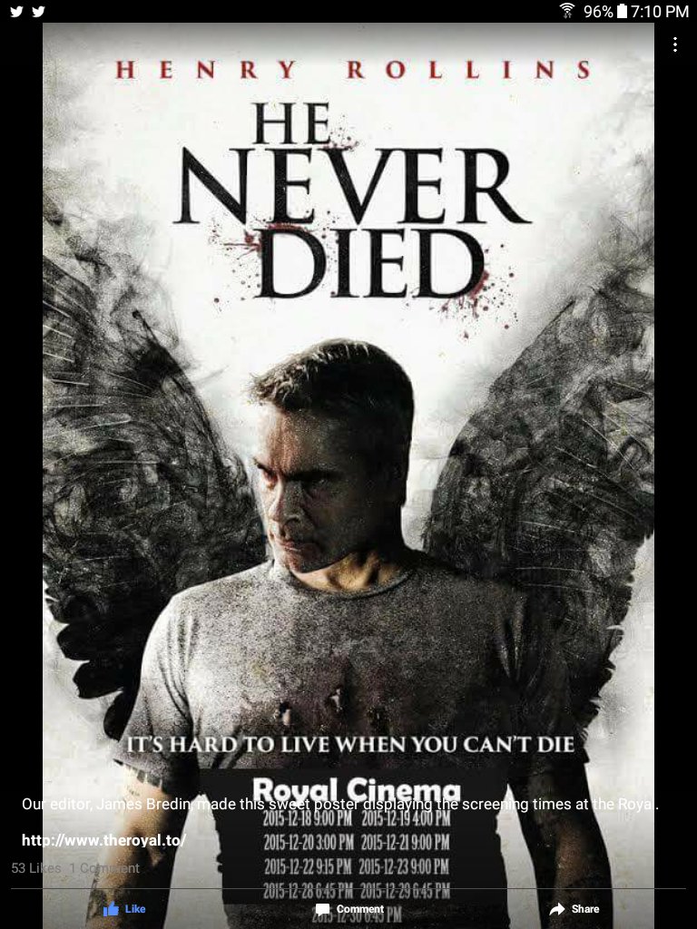 macfrattonphoto's tweet photo. #RoyalCinema &amp; c @HeNeverDied @auzzymac #austinmcdonald had a small role &amp; worked with @henryrollins #horror #actors https://t.co/ttdBeQqOLA